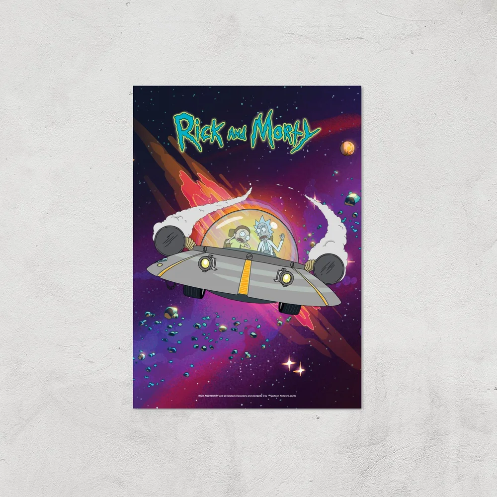 Rick and Morty Rocket Adventure Giclee Art Print - A4 - Print Only Image 1