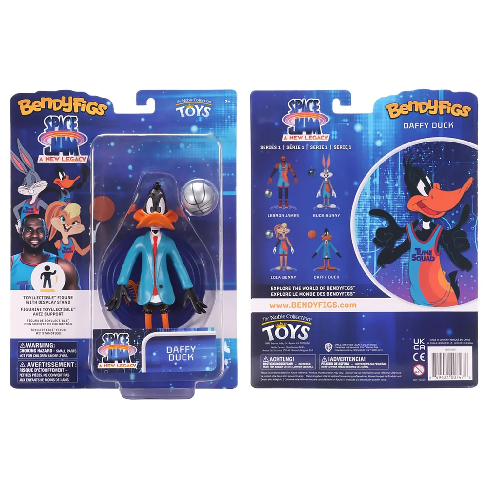 Noble Collection Space Jam: A New Legacy Daffy Duck BendyFig 7.5 Inch Action Figure Image 1