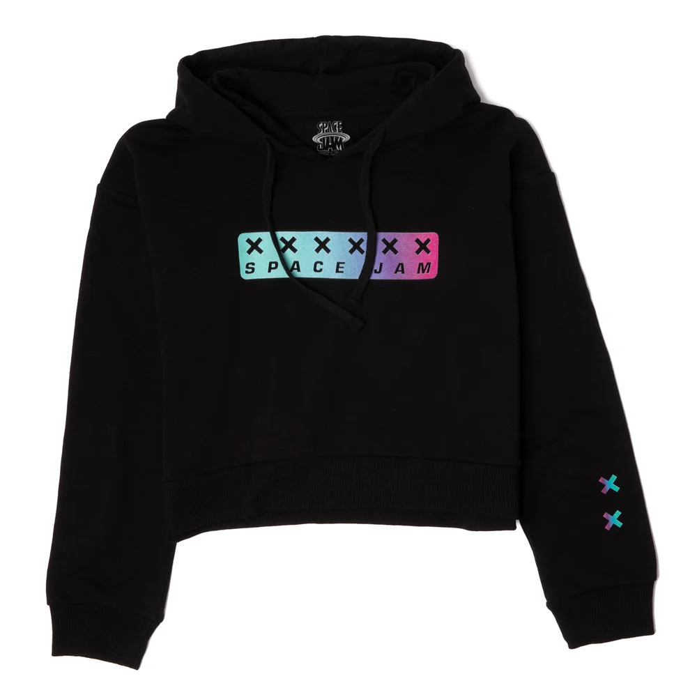 Space Jam Gradient Women's Cropped Hoodie - Black - XS - Noir Image 1