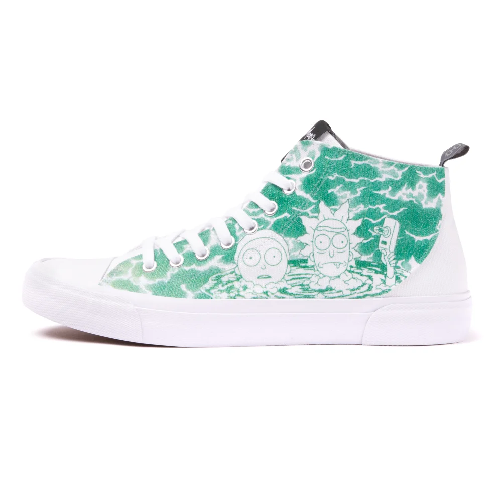 Akedo x Rick & Morty - Chaussures Signature Coupe Haute Blanches - UK5 / EU38 Image 1