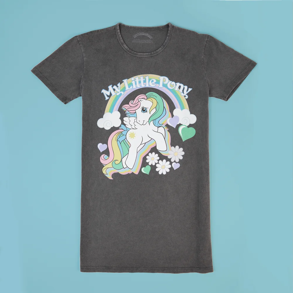 My Little Pony Starshine Rainbow Women's T-Shirt Dress - Black Acid Wash - M - Black Acid Wash Image 1