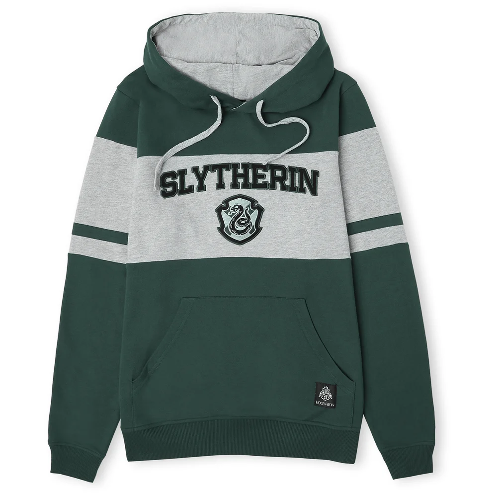 Slytherin House Panelled Hoodie - Green - XS Image 1