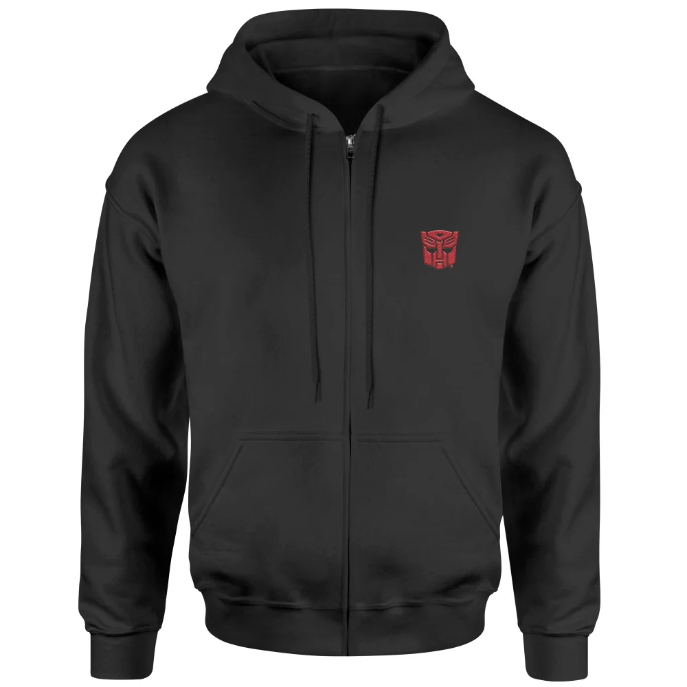 Transformers Autobot Embroidered Unisex Zipped Hoodie - Black - L Image 1