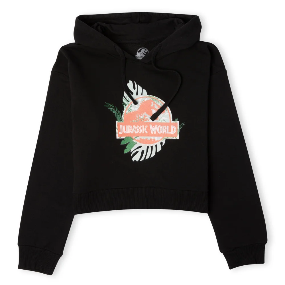 Jurassic World Large Logo Women's Cropped Hoodie - Black - XS - Noir Image 1