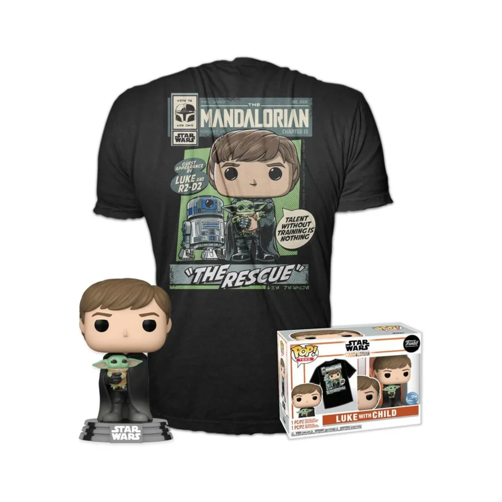 Star Wars The Mandalorian Pop! and Tee EXC Bundle XL Image 1