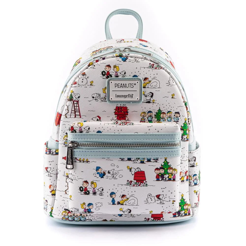 Loungefly Peanuts Happy Holidays Aop Mini Backpack Image 1