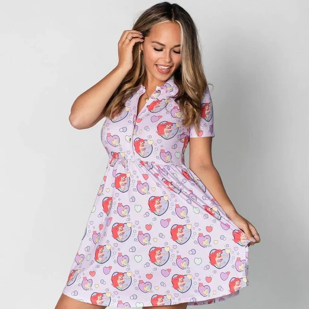 Cakeworthy The Little Mermaid Bubbles Button Up Dress - M Image 1