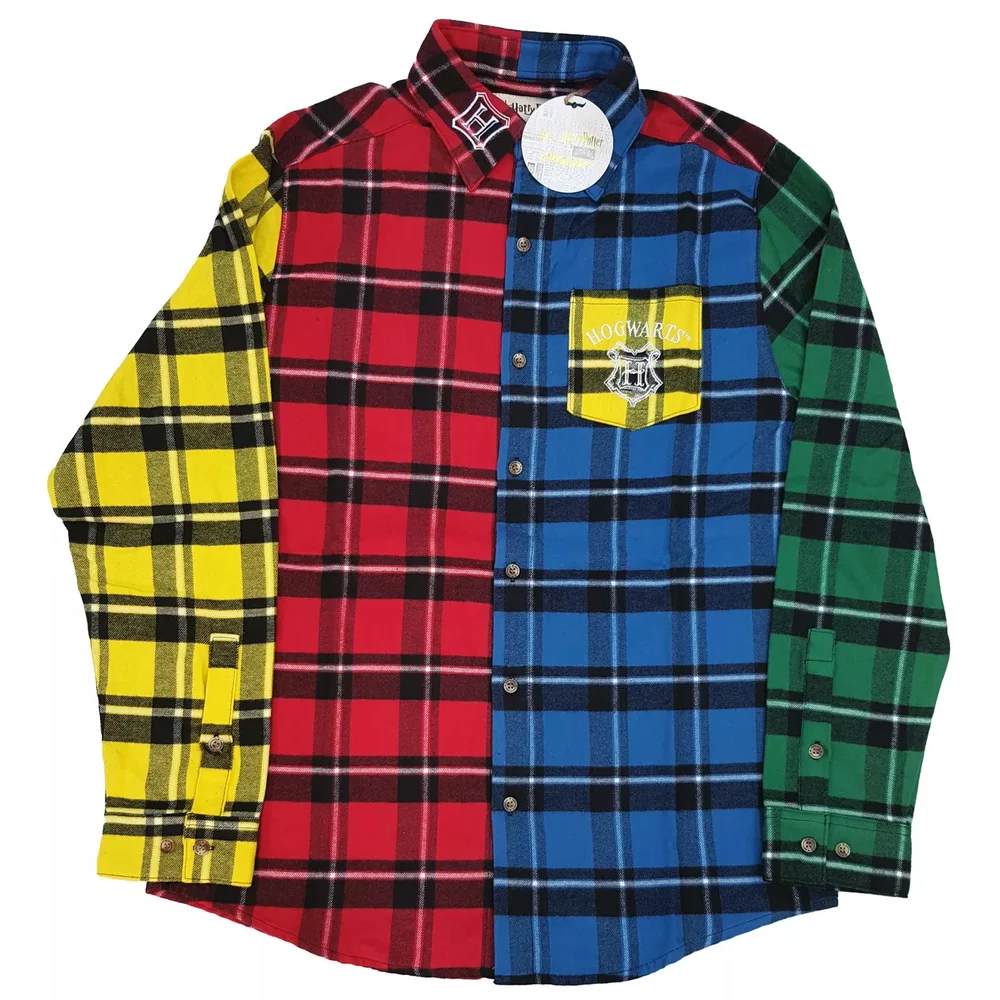 Cakeworthy Hogwarts Colour Block Flannel Shirt - S Image 1