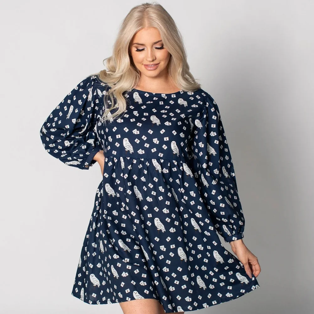 Cakeworthy Harry Potter Hedwig Puffy Long Sleeved Dress - M Image 1