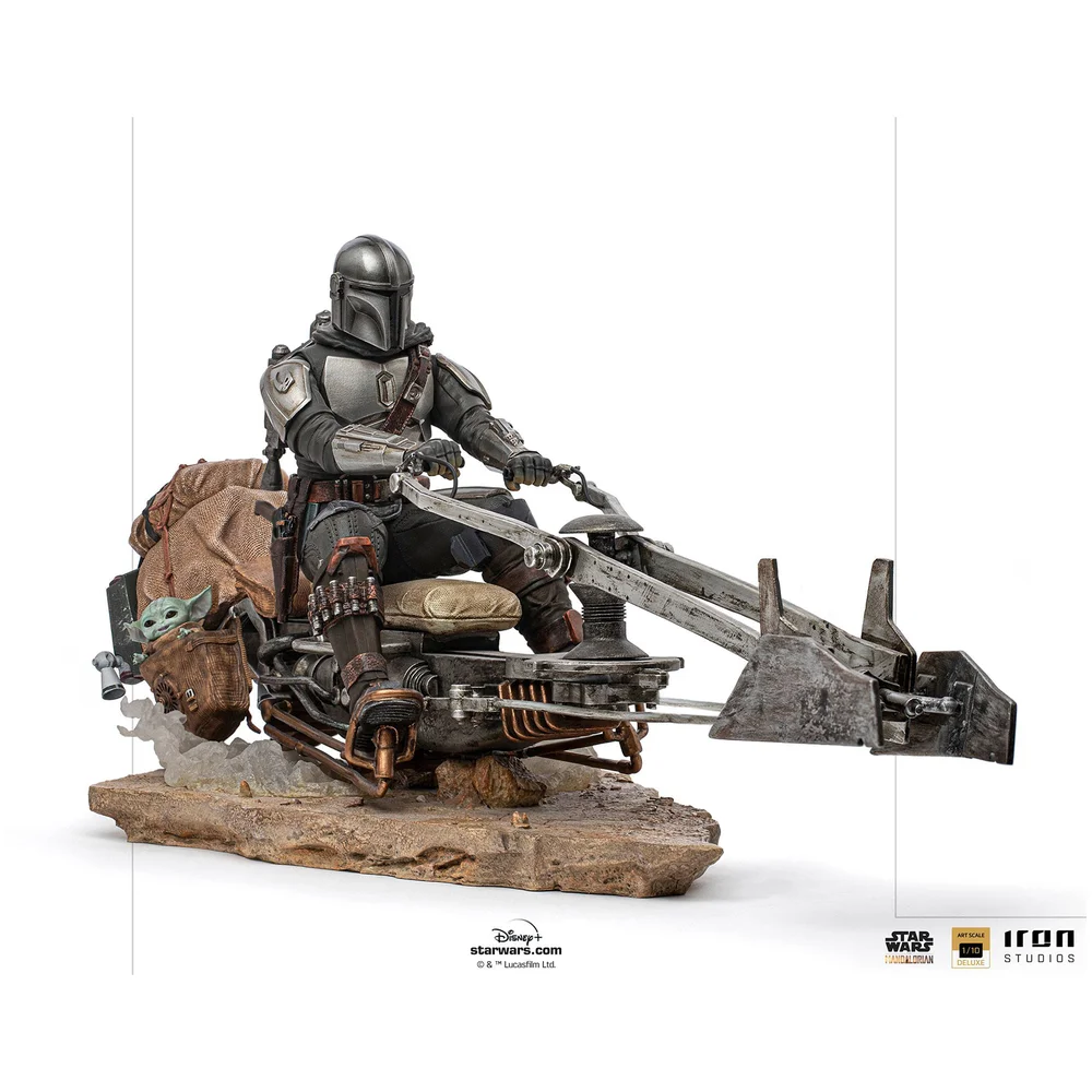 Iron Studios Star Wars The Mandalorian Deluxe Art Scale Statue 1/10 Mandalorian on Speederbike 18 cm Image 1