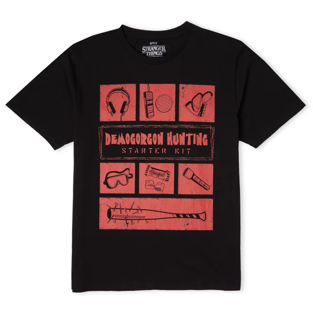 T-Shirt Homme Stranger Things Demogorgon Hunter - Noir