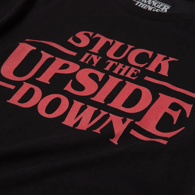 T-shirt pour homme Stranger Things Stuck In The Upside Down - Noir