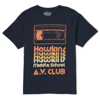 T-shirt pour homme Stranger Things Hawkins AV Club - Bleu Marine