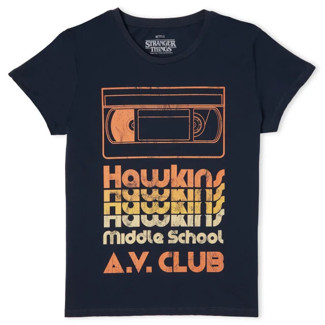 Stranger Things Hawkins AV Club Women's T-Shirt - Navy