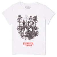 T-shirt Stranger Things Upside Down Femme - Blanc