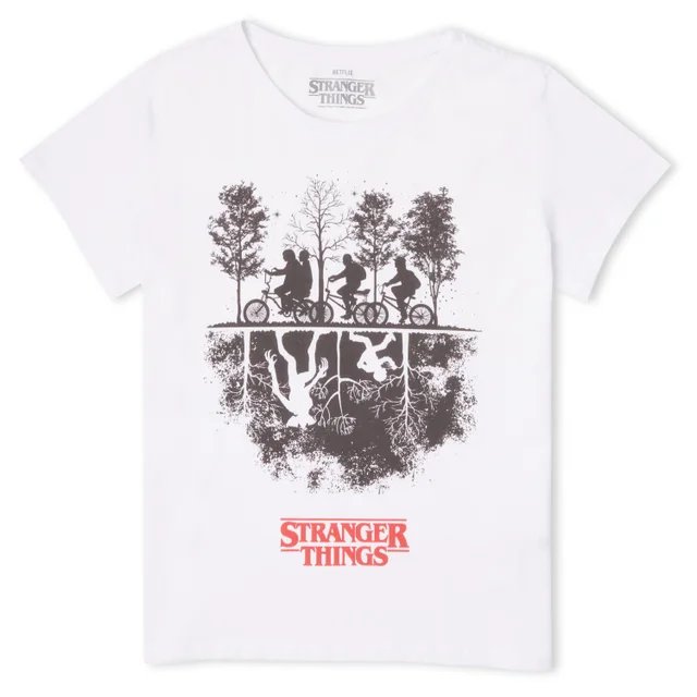 T-shirt Stranger Things Upside Down Femme - Blanc