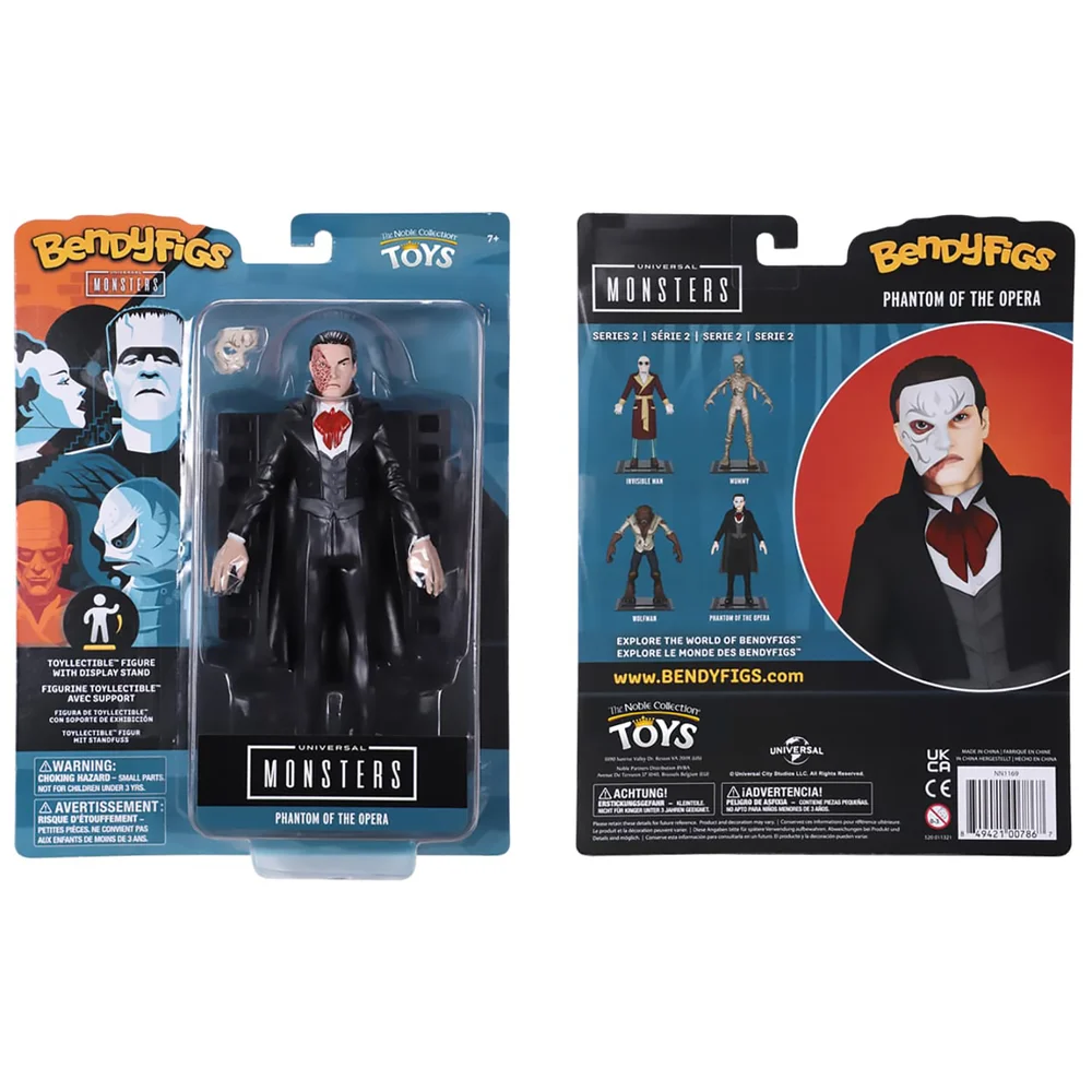 Noble Collection Universal Monsters The Phantom of the Opera BendyFig 7.5 Inch Action Figure Image 1