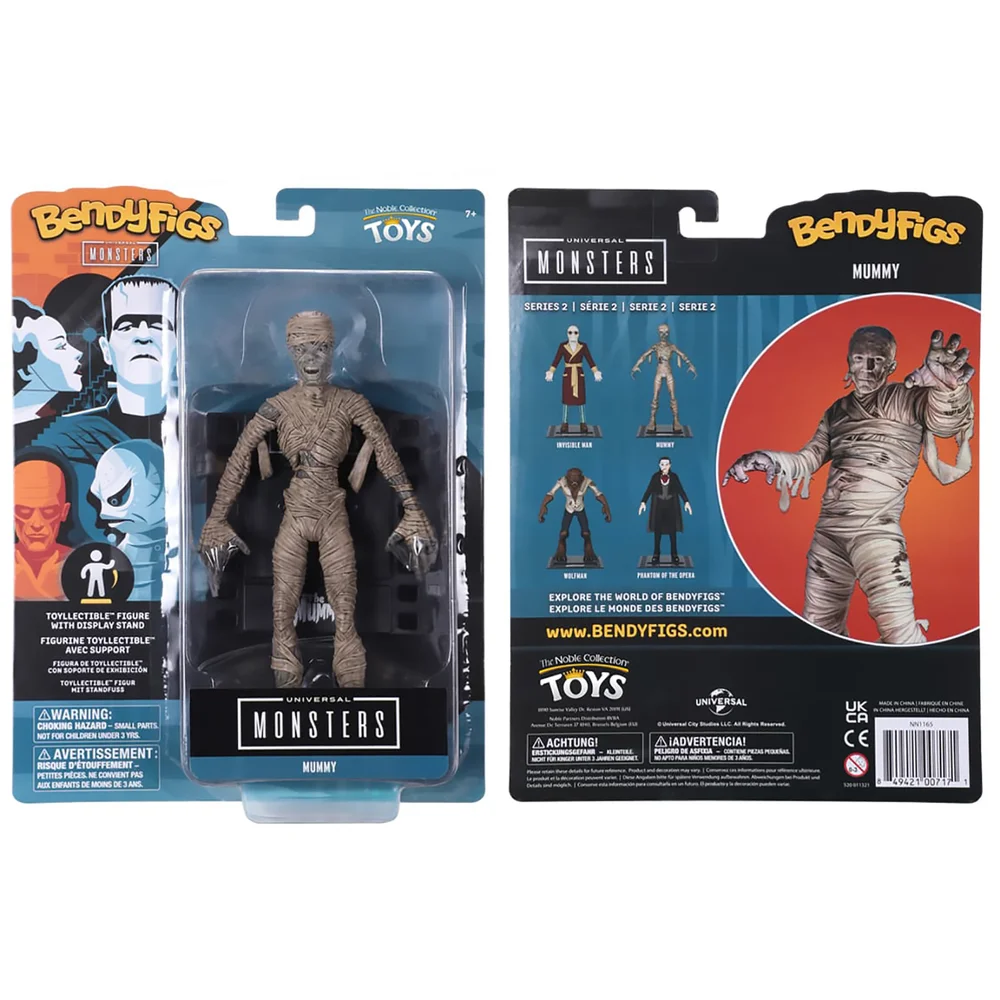 Noble Collection Universal Monsters The Mummy BendyFig 7.5 Inch Action Figure Image 1