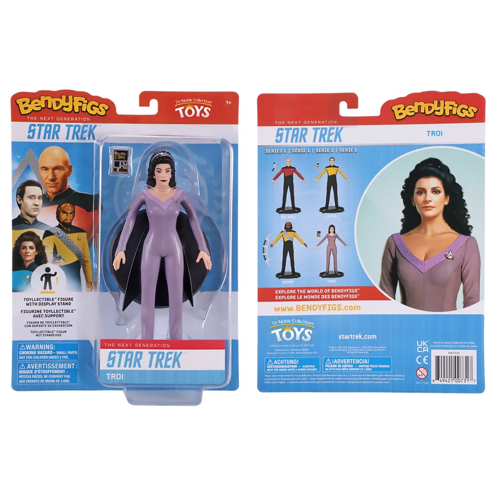 Noble Collection Star Trek Counseler Troi BendyFig 7.5 Inch Action Figure Image 1