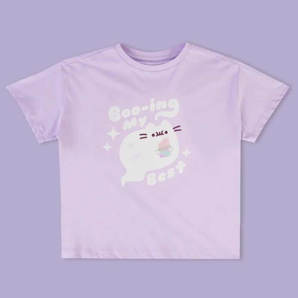 Pusheen Boo-ing My Best Women's Cropped T-Shirt - Lilac - XS - Lilas Image 1