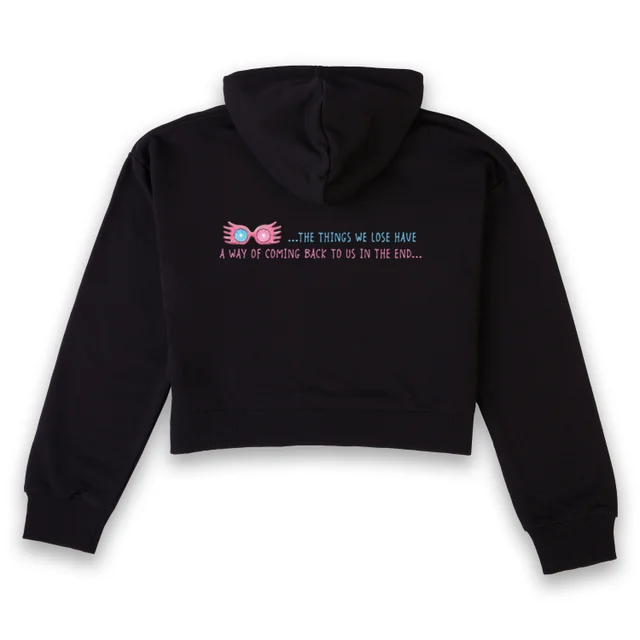 Harry Potter Luna Lovegood The Things We Lose Women's Cropped Hoodie - Black