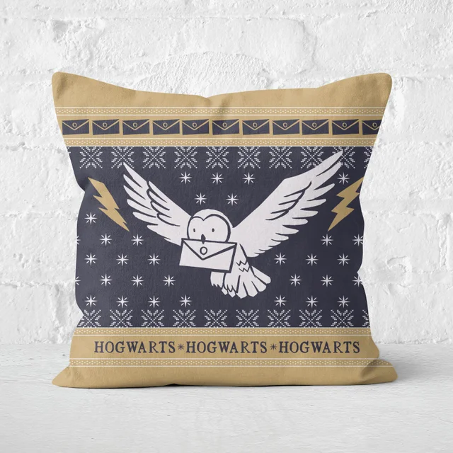 Harry Potter Hogwarts Christmas Square Cushion