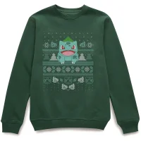 Pokémon Deck The Halls Unisex Pull de Noël - Vert