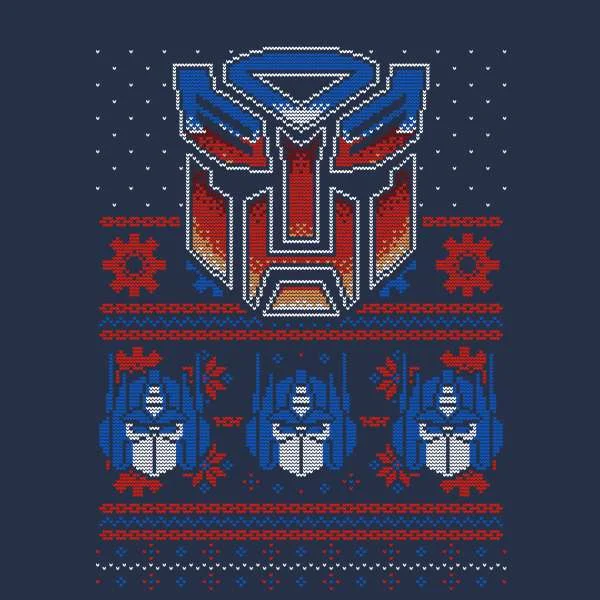 Transformers Christmas Autobots Classic Ugly Knit Pull Unisexe - Bleu Marine