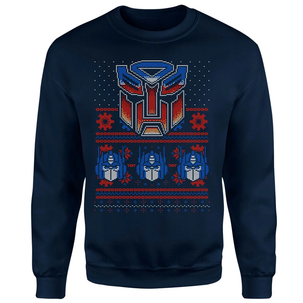 Transformers Christmas Autobots Classic Ugly Knit Pull Unisexe - Bleu Marine - S Image 1
