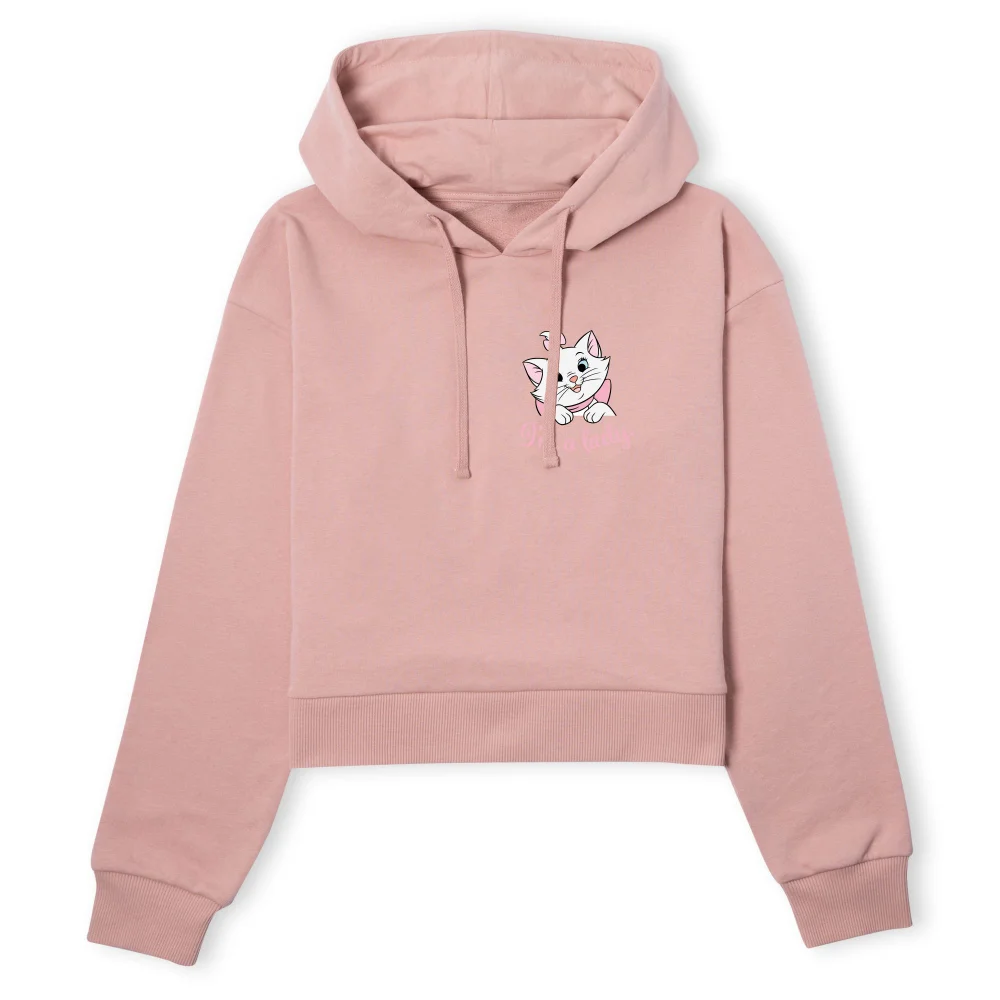 Disney Aristocats Marie I'm A Lady Women's Cropped Hoodie - Dusty Pink - S Image 1