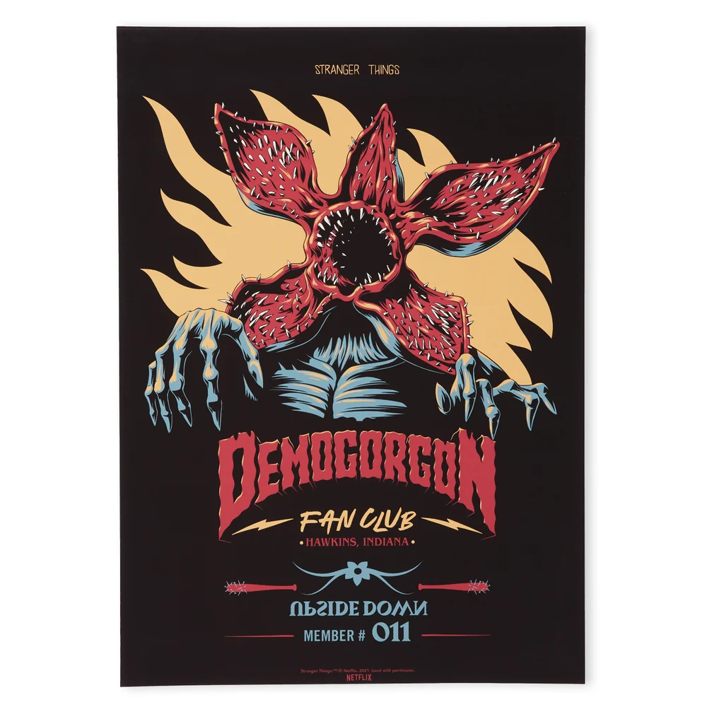 Stranger Things The Demogorgon Fan Club Impression d'art Giclée - A4 - Print Only Image 1