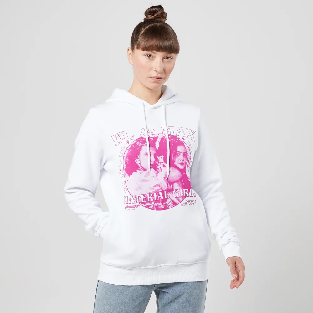 Stranger Things El And Max Material Girls Sweat à Capuche - Blanc - S Image 1