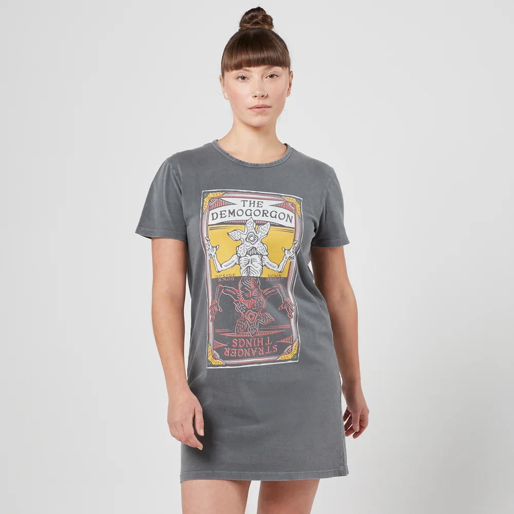 Stranger Things Demogorgon Tarot Card Robe T-Shirt Femme - Noir Délavé - M Image 1