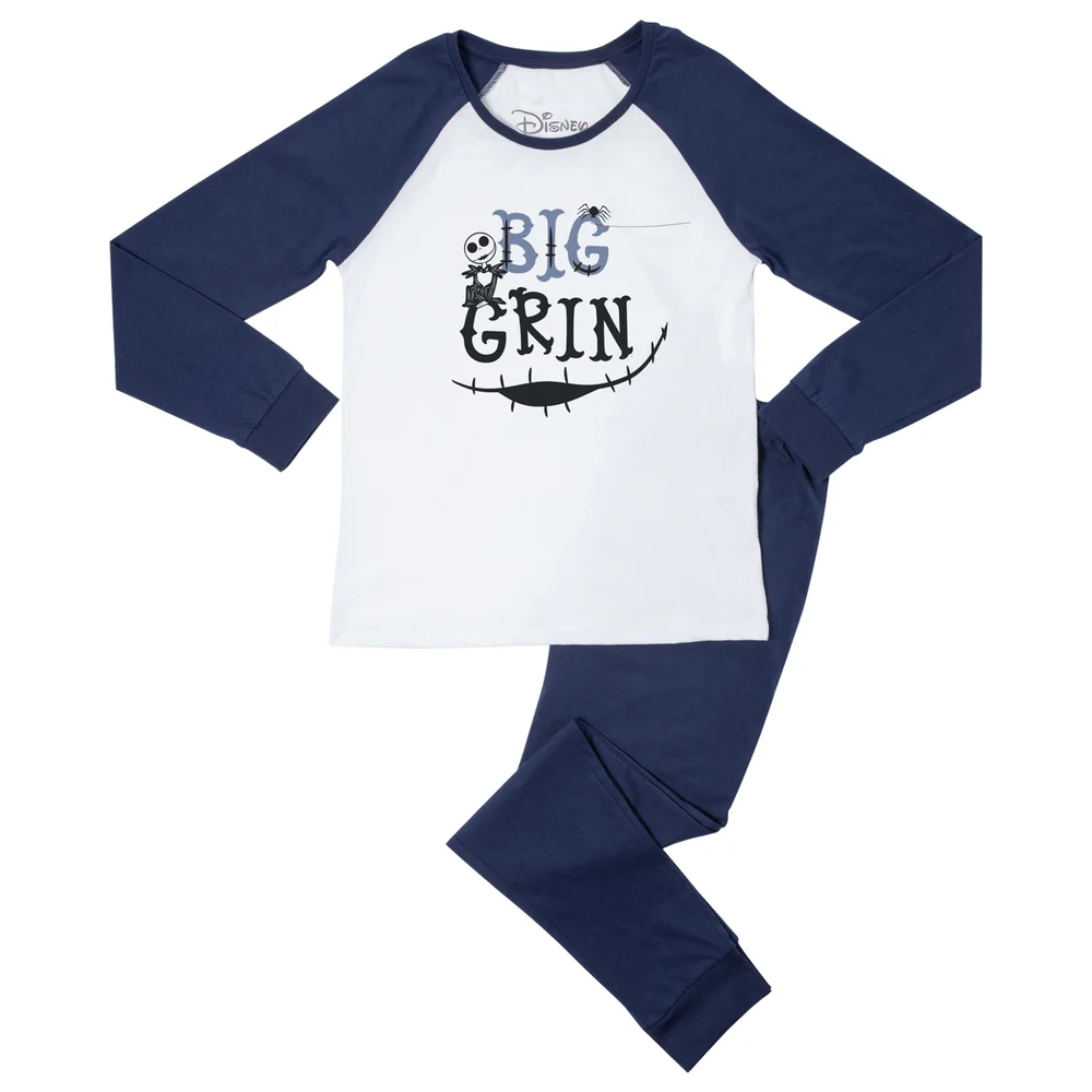 Disney Big Grin Women's Pyjama Set - Navy White - S Image 1