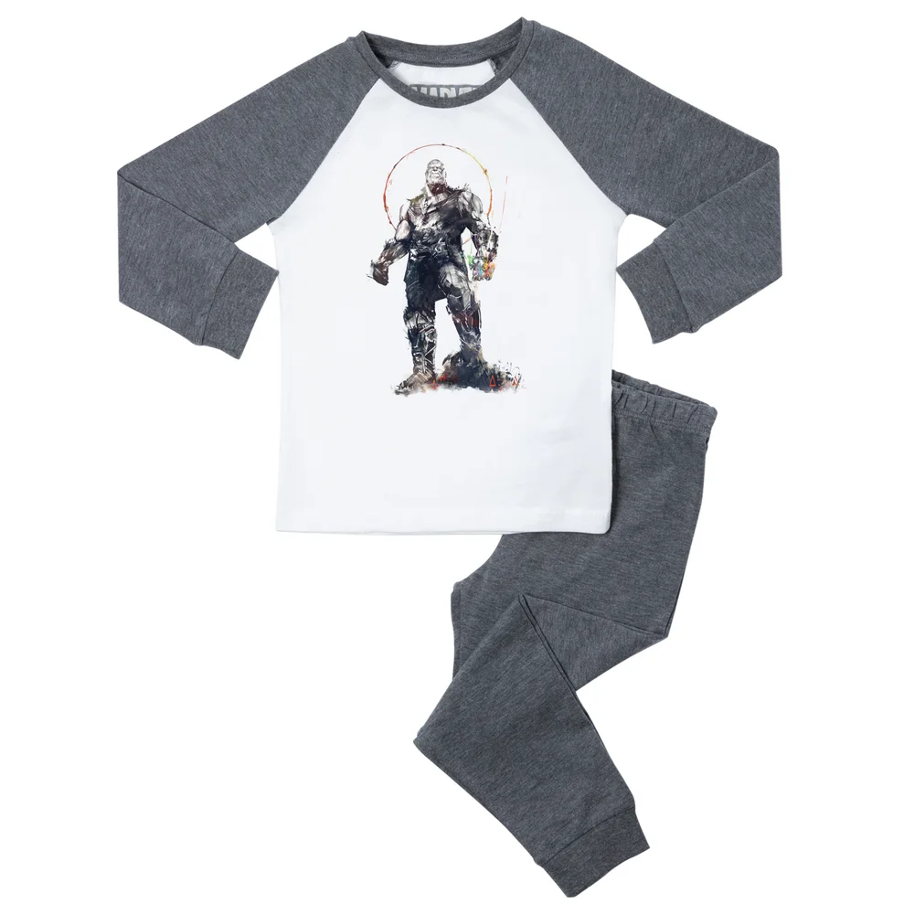 Marvel Thanos Kids' Pyjamas - Grey White - 3-4 ans Image 1