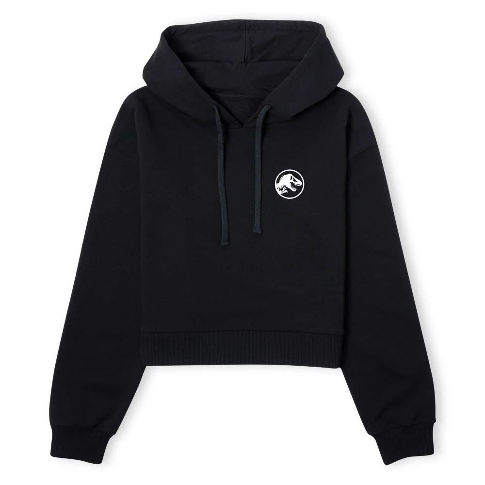 Jurassic Park Evergreen Ranger Logo Women's Cropped Hoodie - Black - XS - Noir Image 1