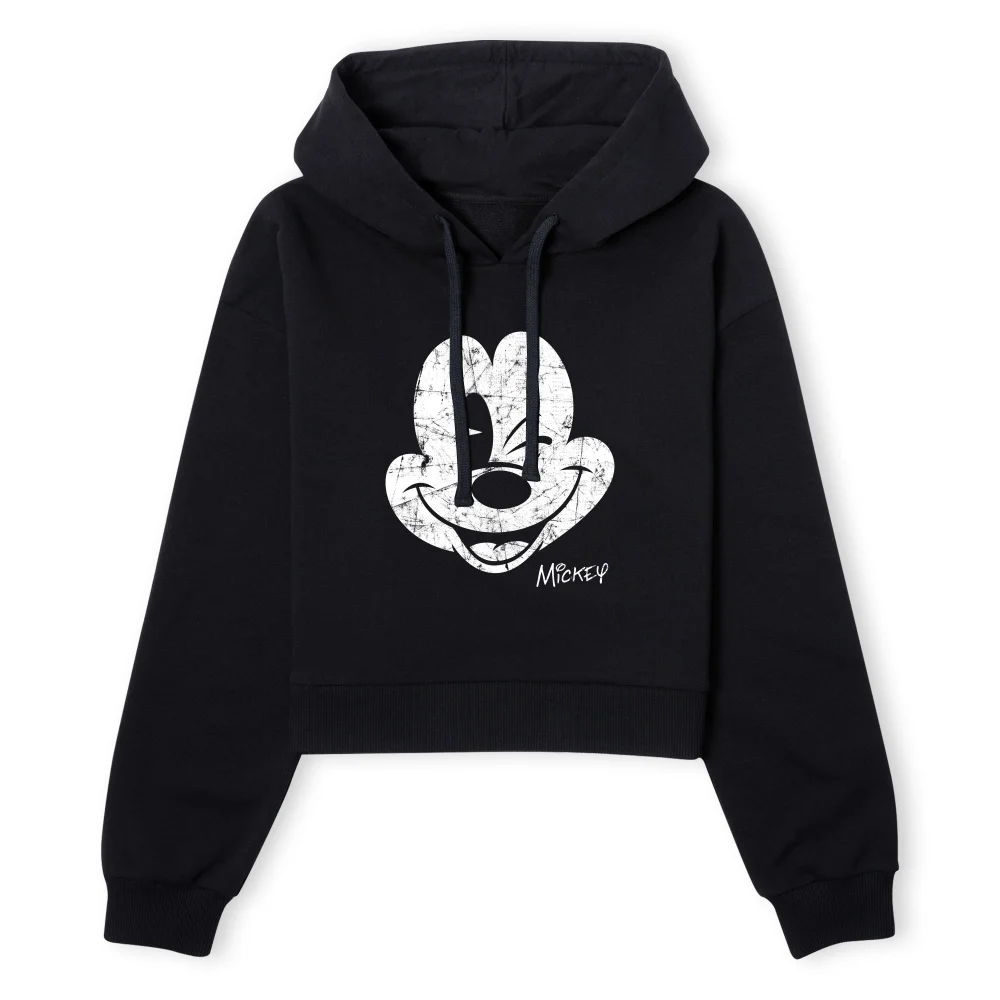 Mikey Mouse Women's Cropped Hoodie - Black - XS - Noir Image 1