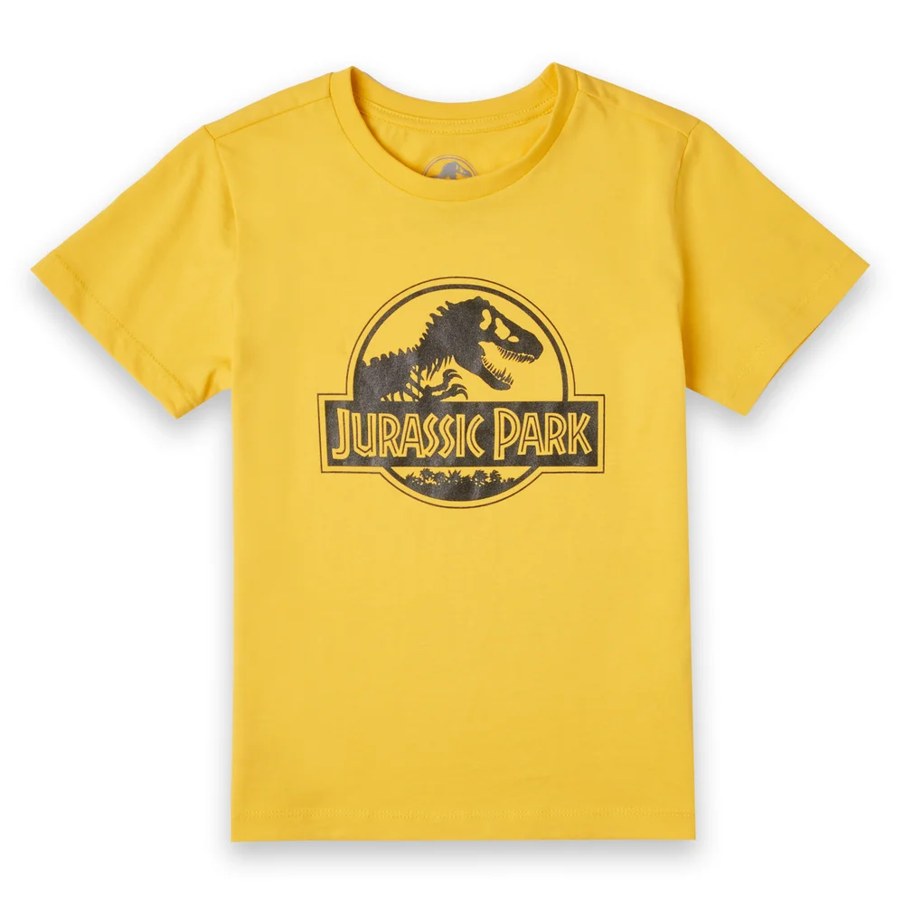 Jurassic Park Metallic Print Logo Kids' T-Shirt - Yellow - 5-6 ans Image 1