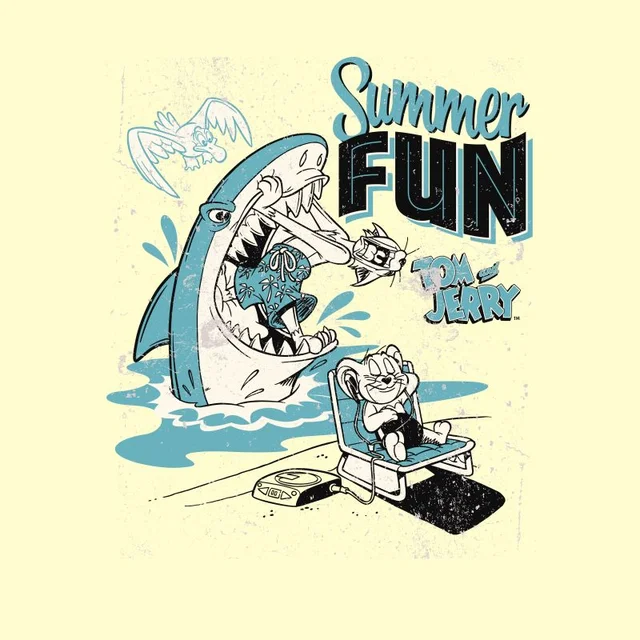 Tom & Jerry Summer Fun Unisex T-Shirt - Vintage Cream
