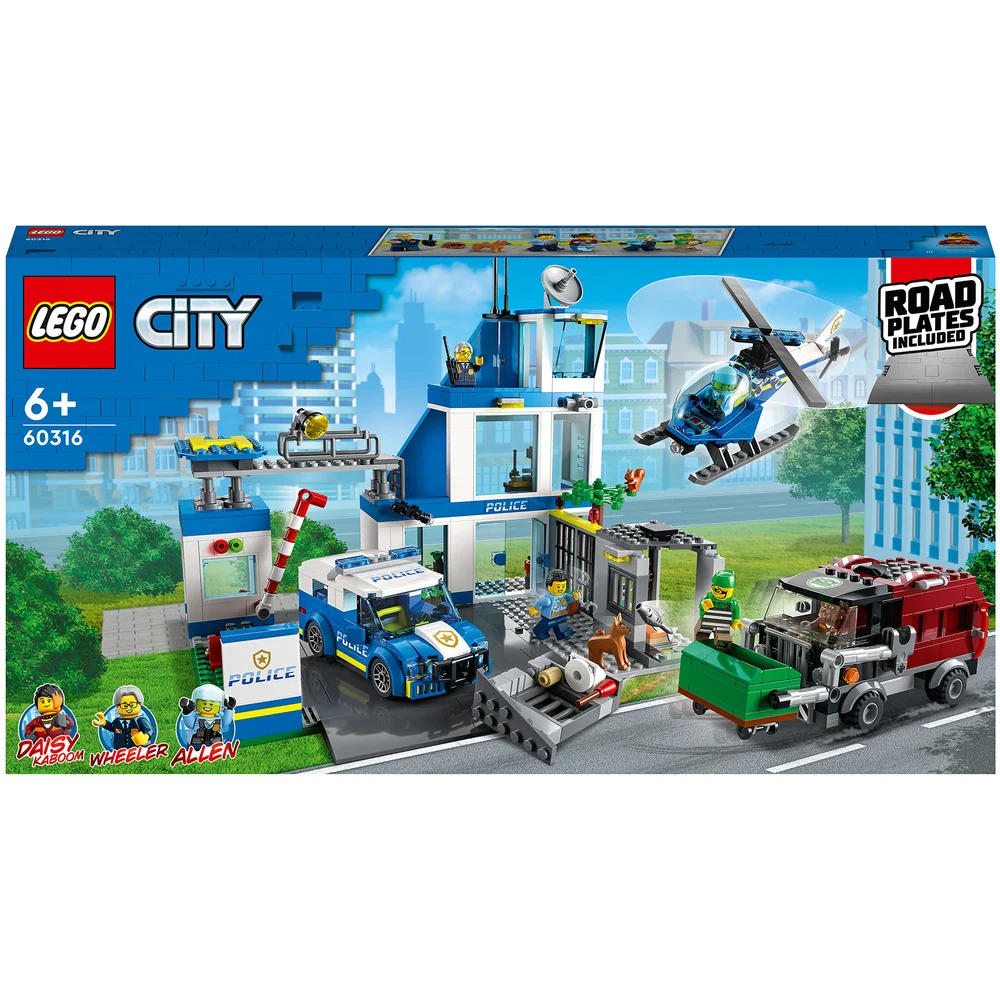 LEGO City: Le Commissariat de Police, Set avec Jouets Camion de Poubelle et Hélicoptère(60316) Image 1