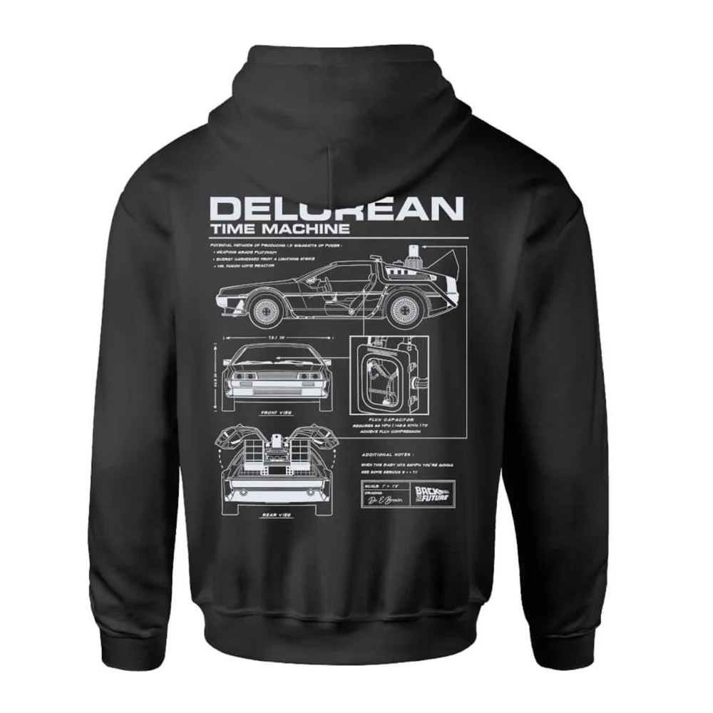 Back To The Future Delorean Schematic Kids' Zipped Hoodie - Black - 5-6 ans Image 1