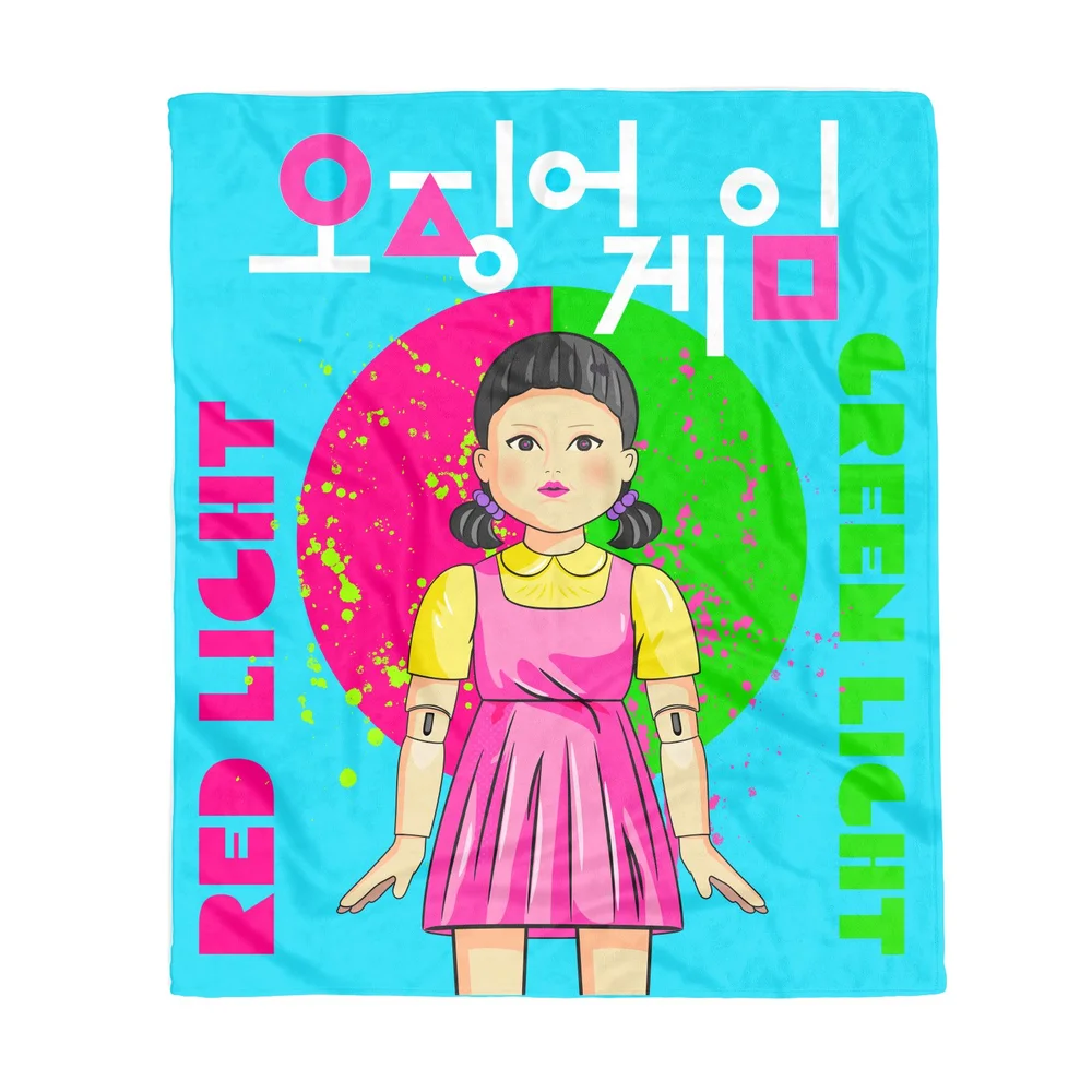 Squid Game Red Light Green Light Fleece Blanket - L Image 1