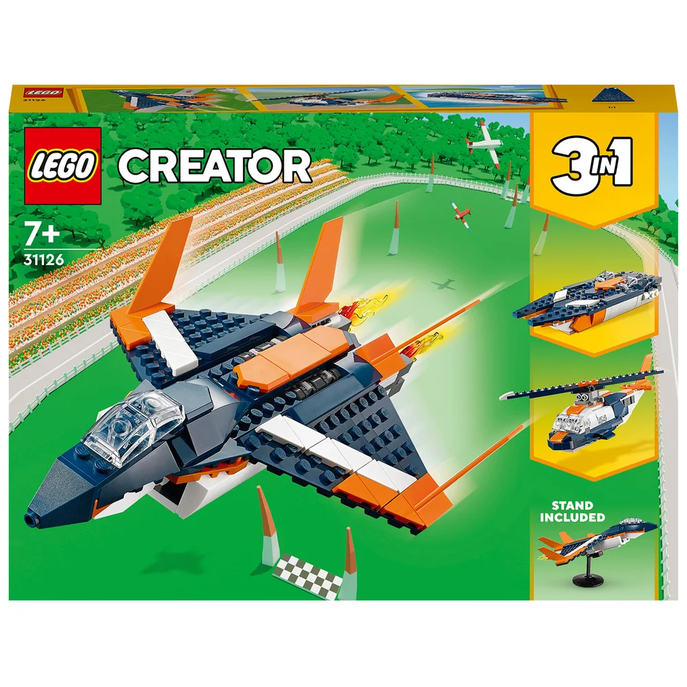 LEGO Creator: L’Avion Supersonique, Jouet 3 en 1 Hélicoptère Bateau Avion(31126) Image 1