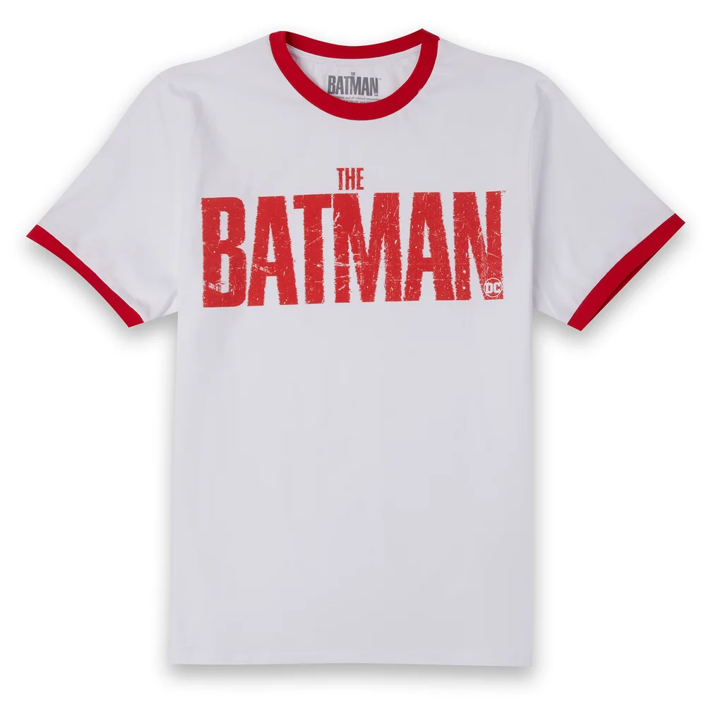The Batman Core Logo Unisex Ringer T-Shirt - White/Red - S Image 1