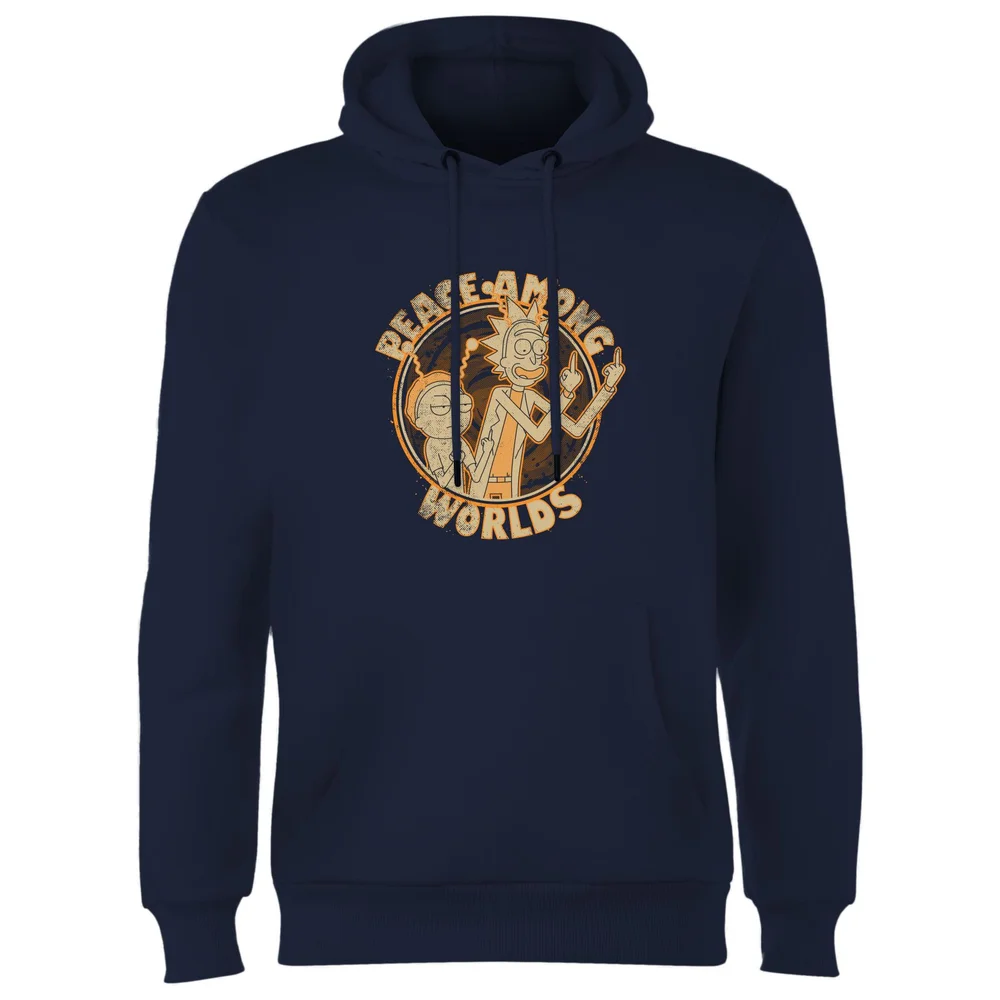 Rick and Morty Peace Among Worlds Hoodie - Navy - S Image 1