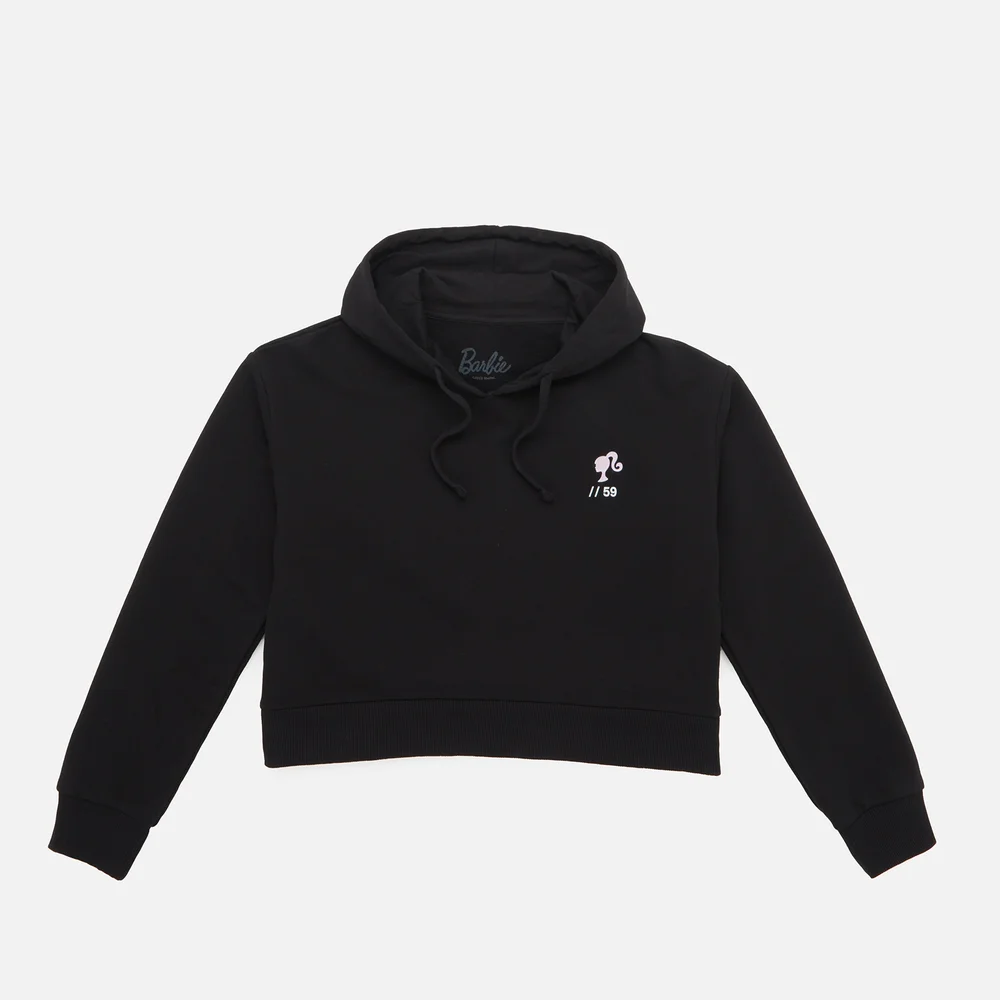 Barbie 1959 Logo Women's Cropped Hoodie - Black - XS - Noir Image 1