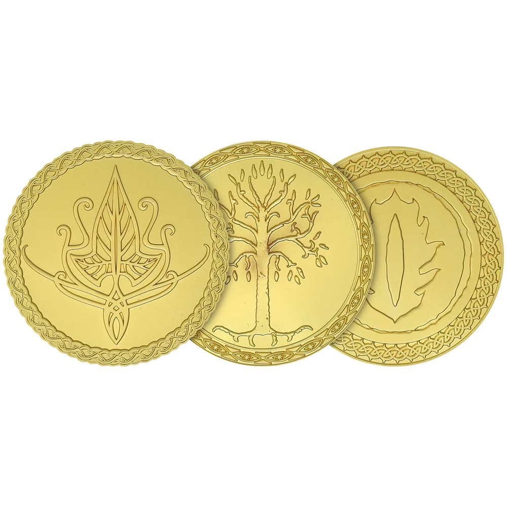 Le Seigneur des Anneaux - Lot de 3 médaillons Plaqués Or 24 carats - Exclusivité Zavvi Image 1
