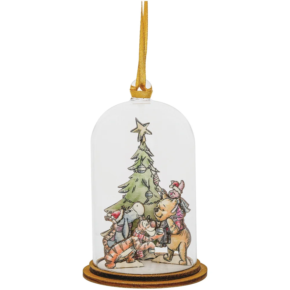 Disney Enchanting Collection 'Altogether at Christmas' - Winnie the Pooh, Piglet, Eeyore and Tigger Hanging Ornament Image 1