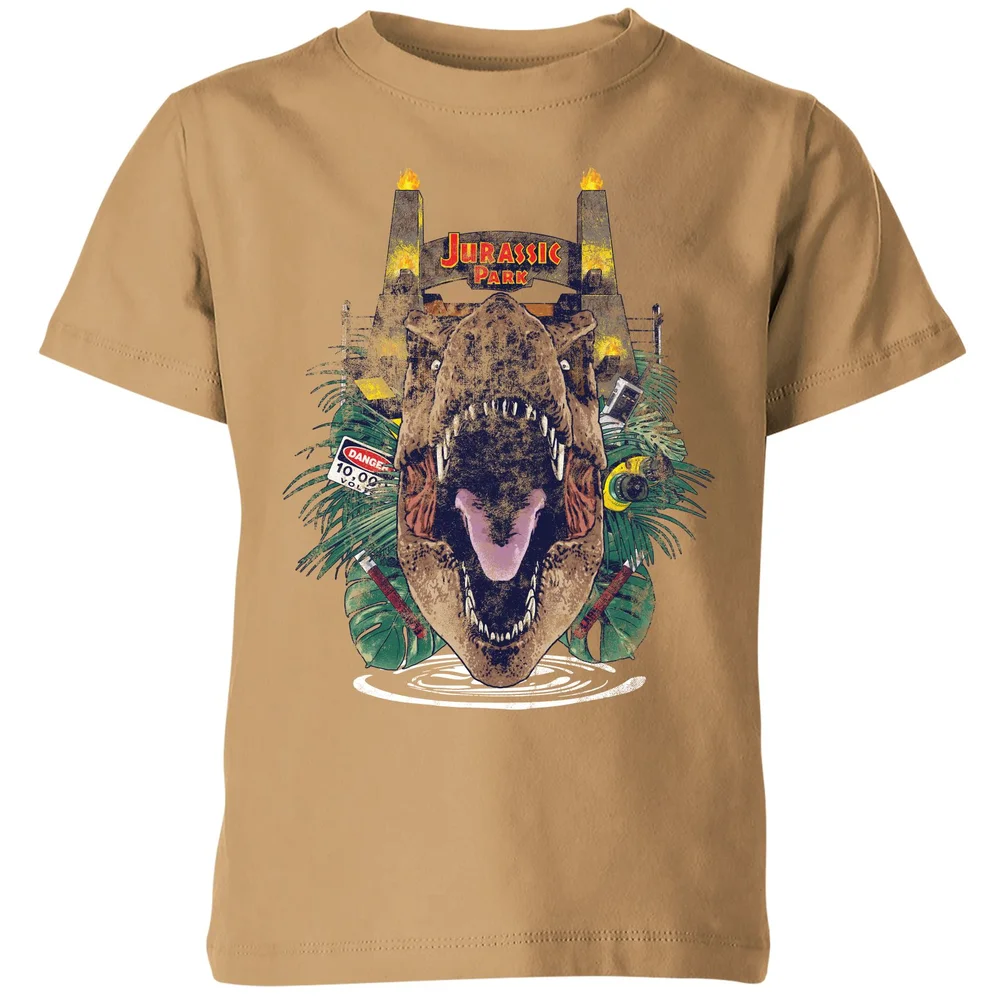 Jurassic Park T-Rex Break Out Kids' T-Shirt - Tan - 3-4 ans Image 1