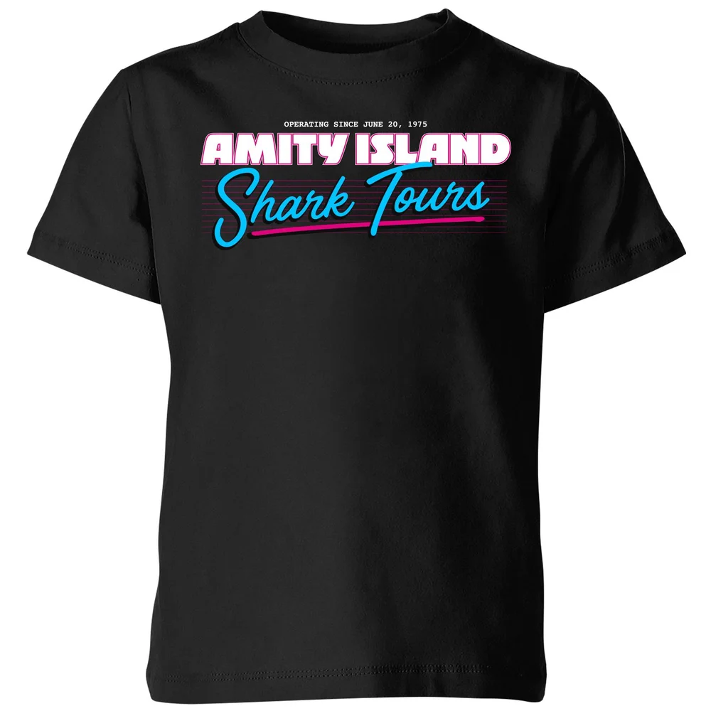 Jaws Amity Island Shark Tour Kids' T-Shirt - Black - 3-4 ans Image 1